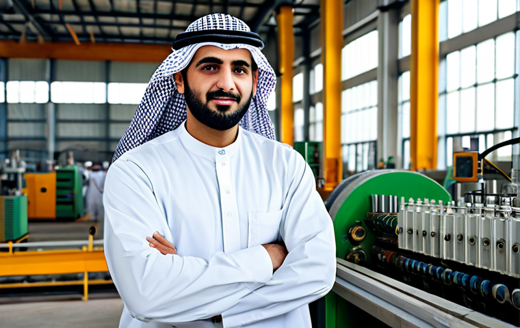 **

"A highly detailed photograph of an Arab engineer, fully clothed in professional attire, standing in a modern factory setting with complex machinery in the background, safe for work, appropriate content, perfect anatomy, natural proportions, professional, modest, family-friendly."

**